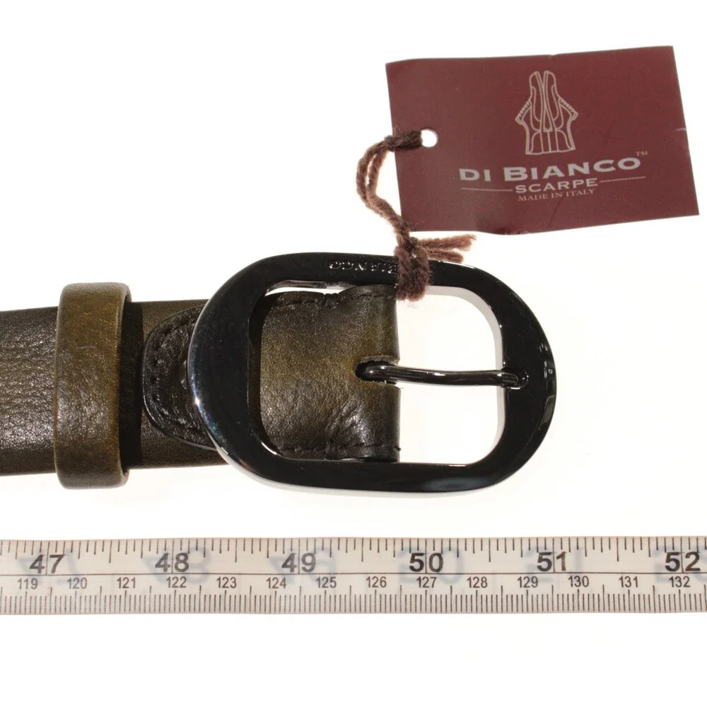 Di Bianco NWT Cut to Size Dress Belt In Green Pebbled Leather One Size